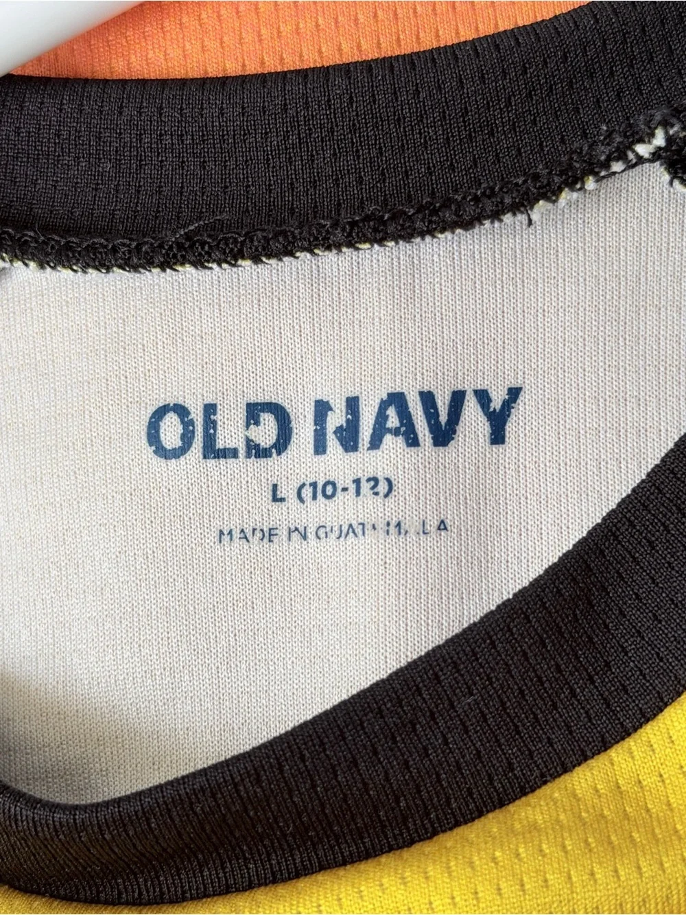 Old Navy Kids Long-Sleeve Rashguard in Black with Yellow-to-Pink Ombre